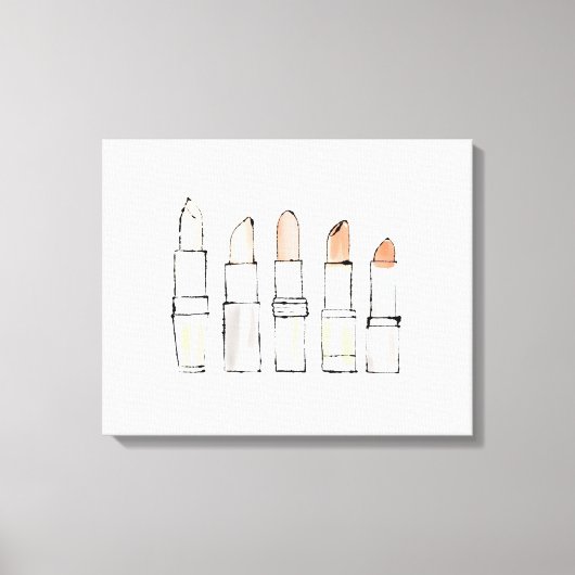 Wild Apple | Colorful Modern Lipstick-schets Canvas Afdruk (Voorkant)