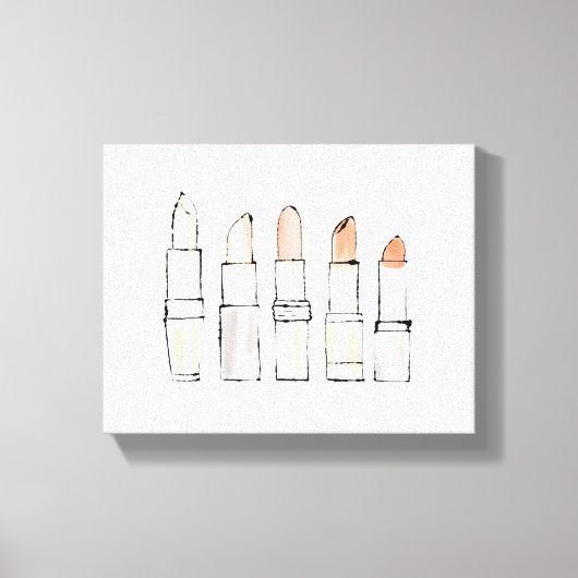Wild Apple | Colorful Modern Lipstick-schets Canvas Afdruk (Voorkant)