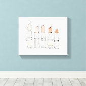 Wild Apple | Colorful Modern Lipstick-schets Canvas Afdruk (Insitu (Houten vloer))
