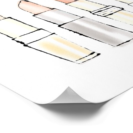 Wild Apple | Colorful Modern Lipstick-schets Poster (Hoek)