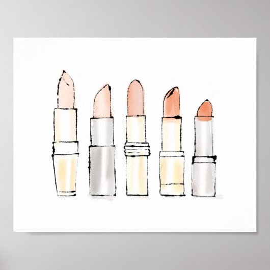 Wild Apple | Colorful Modern Lipstick-schets Poster (Voorkant)