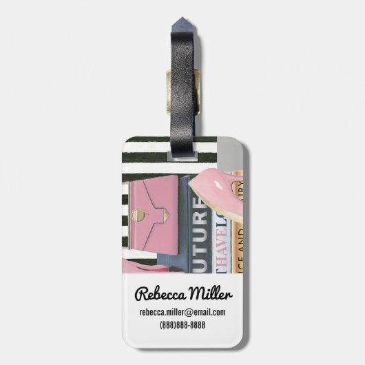 Wild Apple | Coupure stripes — schoenen en tas Bagagelabel (Achterkant verticaal)