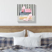 Wild Apple | Coupure stripes — schoenen en tas Canvas Afdruk (Insitu (Slaapkamer))