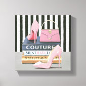 Wild Apple | Coupure stripes — schoenen en tas Canvas Afdruk (Voorkant)