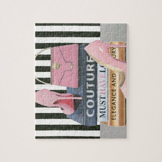 Wild Apple | Coupure stripes — schoenen en tas Legpuzzel (Verticaal)