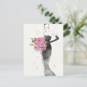 Wild Apple | Floral Mode Dress Sketch Briefkaart (Staand voorkant)