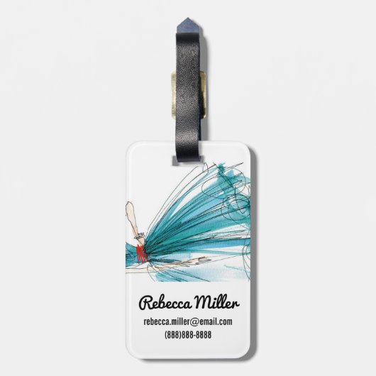 Wild Apple | Haute Couture Mode Sketch Bagagelabel (Achterkant verticaal)