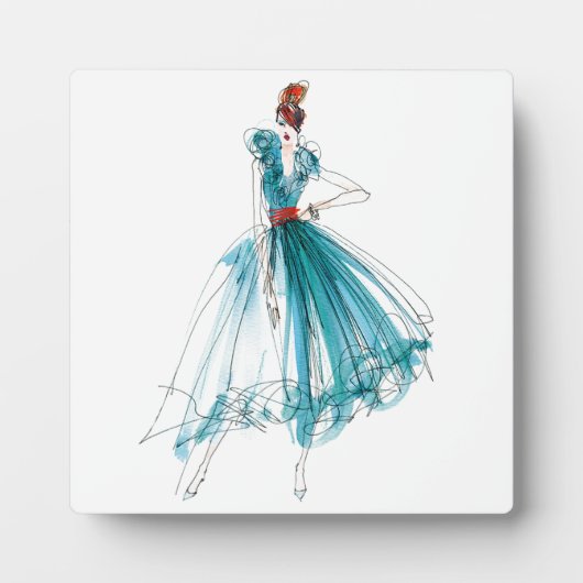 Wild Apple | Haute Couture Mode Sketch Fotoplaat (Voorkant)