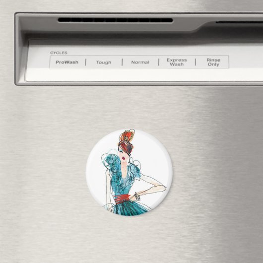 Wild Apple | Haute Couture Mode Sketch Magneet (Insitu (Vaatwasser))