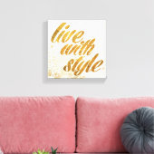 Wild Apple | Live met stijl - Girly Quote Canvas Afdruk (Insitu (Woonkamer))