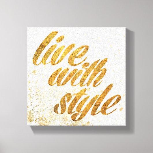 Wild Apple | Live met stijl - Girly Quote Canvas Afdruk (Voorkant)