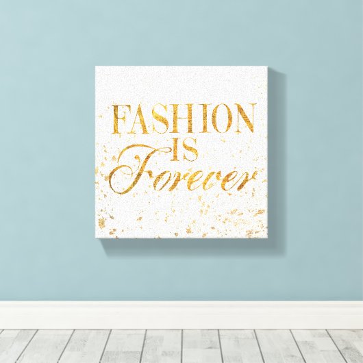 Wild Apple | Mode is altijd het meisjescitaat Canvas Afdruk (Insitu (Houten vloer))