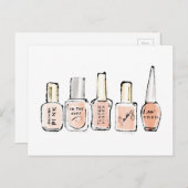 Wild Apple | Modern Pink Nail Poolse Schets Briefkaart (Voorkant / Achterkant)