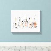 Wild Apple | Modern Pink Nail Poolse Schets Canvas Afdruk (Insitu (Houten vloer))