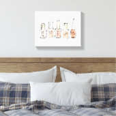 Wild Apple | Modern Pink Nail Poolse Schets Canvas Afdruk (Insitu (Slaapkamer))