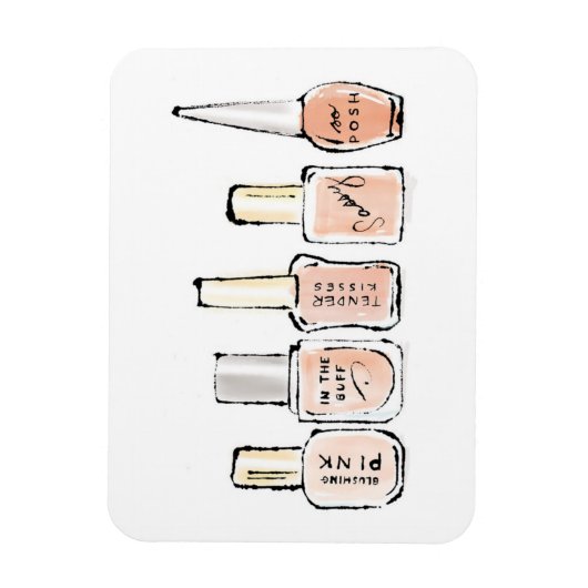 Wild Apple | Modern Pink Nail Poolse Schets Magneet (Verticaal)