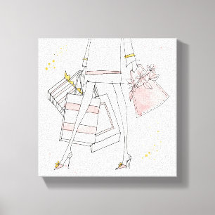 Wild Apple   Moderne roze Mode schets Canvas Afdruk