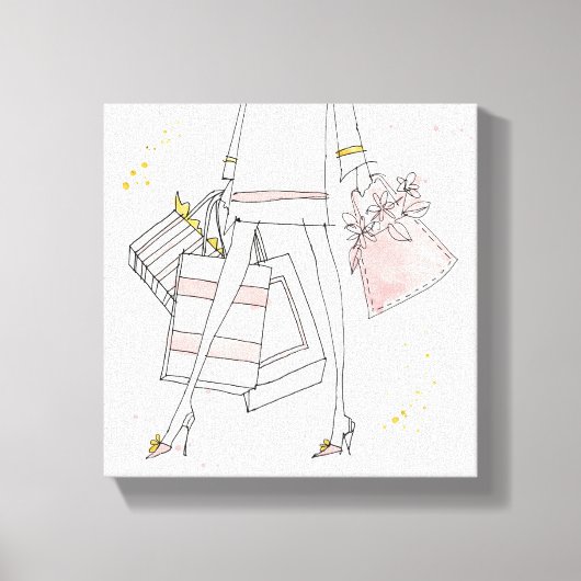 Wild Apple | Moderne roze Mode schets Canvas Afdruk (Voorkant)