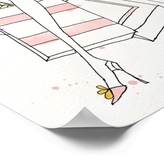 Wild Apple | Moderne roze Mode schets Poster (Hoek)