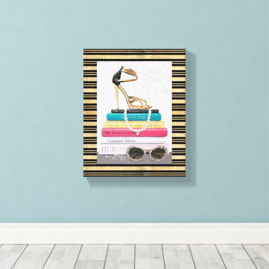 Wild Apple | Ooh La La - Glamoureus Stiletto Canvas Afdruk (Insitu (Houten vloer))