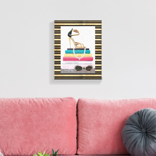 Wild Apple | Ooh La La - Glamoureus Stiletto Canvas Afdruk (Insitu (Woonkamer))