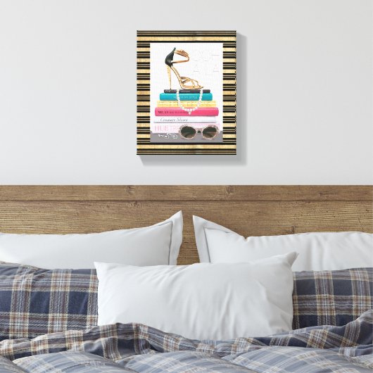 Wild Apple | Ooh La La - Glamoureus Stiletto Canvas Afdruk (Insitu (Slaapkamer))