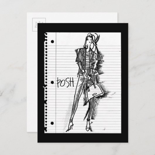 Wild Apple | Posh - Edgy  Sketch Briefkaart (Voorkant / Achterkant)