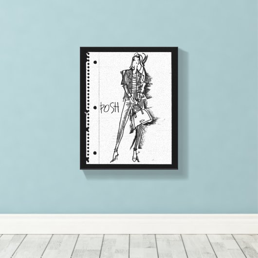 Wild Apple | Posh - Edgy Sketch Canvas Afdruk (Insitu (Houten vloer))