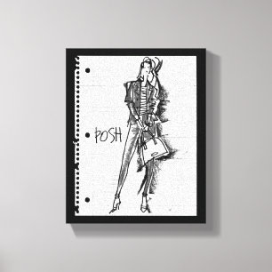 Wild Apple   Posh - Edgy  Sketch Canvas Afdruk