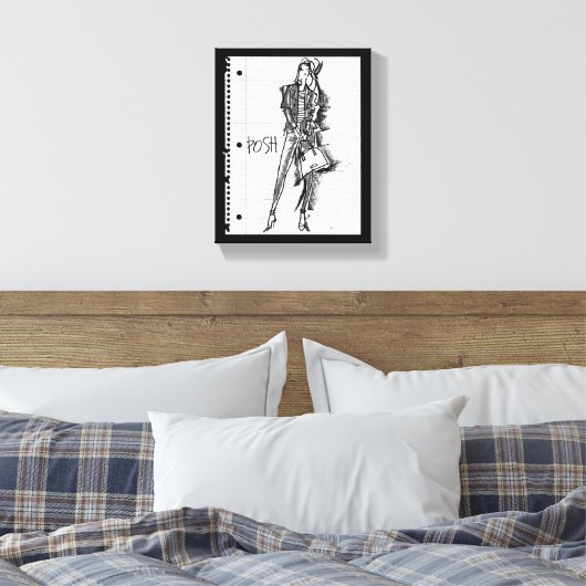 Wild Apple | Posh - Edgy  Sketch Canvas Afdruk (Insitu (Slaapkamer))