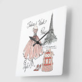 Wild Apple | Stijl Mode week Parijs Vierkante Klok (Hoek)