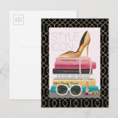 Wild Apple | Stijlpictogram - Gold Stiletto Briefkaart (Voorkant / Achterkant)