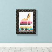 Wild Apple | Stijlpictogram - Gold Stiletto Canvas Afdruk (Insitu (Houten vloer))