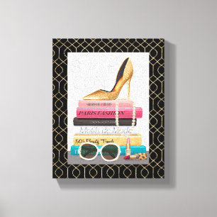 Wild Apple   Stijlpictogram - Gold Stiletto Canvas Afdruk