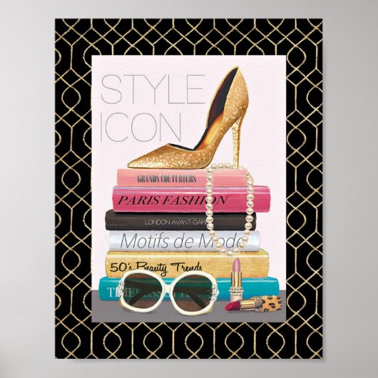 Wild Apple | Stijlpictogram - Gold Stiletto Poster (Voorkant)