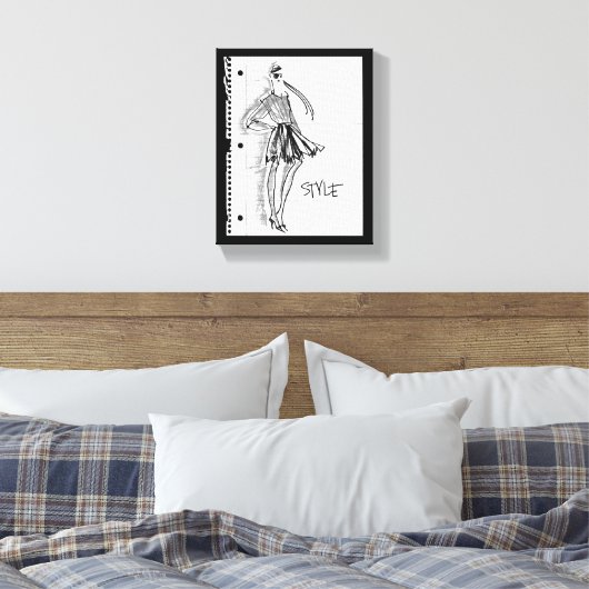Wild Apple | Stijlpictogram - Moderne schets Canvas Afdruk (Insitu (Slaapkamer))