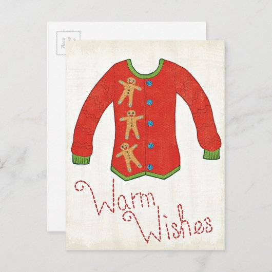 Wild Apple | Warm Wishes - Gingerbrood Man Briefkaart (Voorkant / Achterkant)