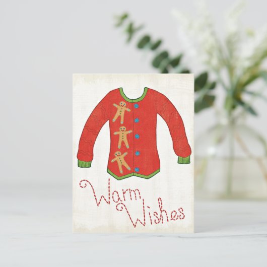 Wild Apple | Warm Wishes - Gingerbrood Man Briefkaart (Staand voorkant)