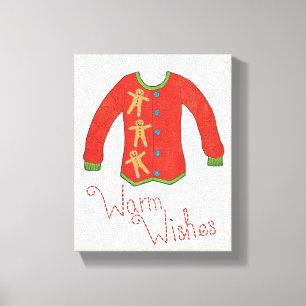 Wild Apple   Warm Wishes - Gingerbrood Man Canvas Afdruk
