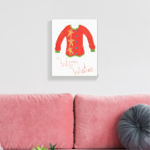 Wild Apple | Warm Wishes - Gingerbrood Man Canvas Afdruk (Insitu (Woonkamer))