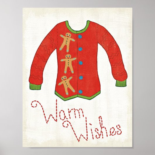 Wild Apple | Warm Wishes - Gingerbrood Man Poster (Voorkant)