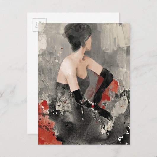 Wild Apple | Waterverf Vrouw Briefkaart (Voorkant / Achterkant)