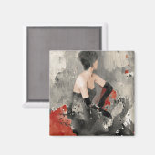 Wild Apple |  Waterverf Vrouw Magneet (Voorkant / Achterkant)