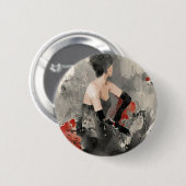 Wild Apple | Waterverf Vrouw Ronde Button 5,7 Cm (Voorkant /achterkant)