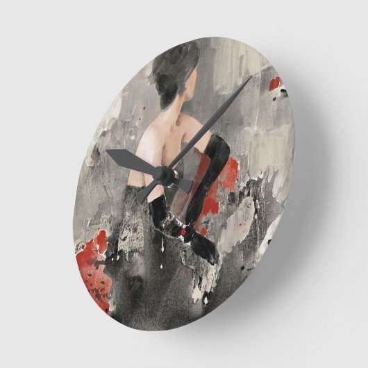 Wild Apple |  Waterverf Vrouw Ronde Klok (Hoek)