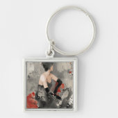 Wild Apple |  Waterverf Vrouw Sleutelhanger (Voorkant)