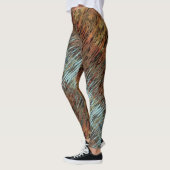 Wild Aqua Blue Brown en Oranje Tribal Abstract Leggings (Links)