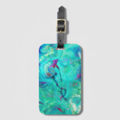 Wild Aqua Water Abstracte Kunst Bagagelabel (Voorkant (verticaal))