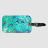 Wild Aqua Water Abstracte Kunst Bagagelabel (Voorkant (horizontaal))