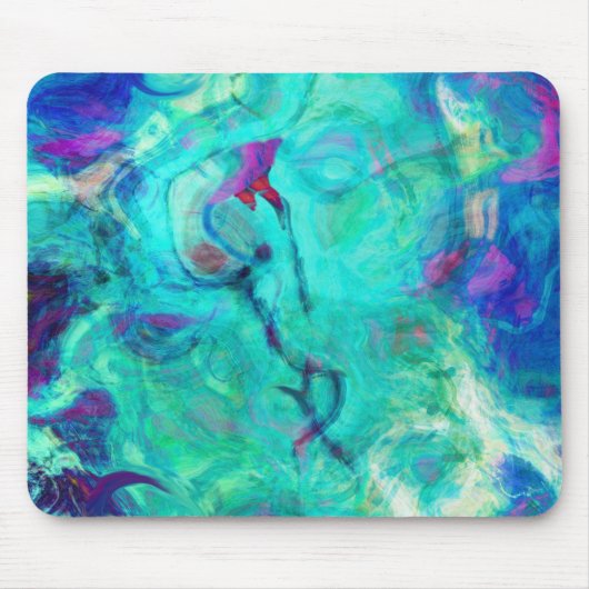 Wild Aqua Water Abstracte Kunst Muismat (Voorkant)